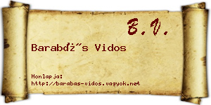 Barabás Vidos névjegykártya